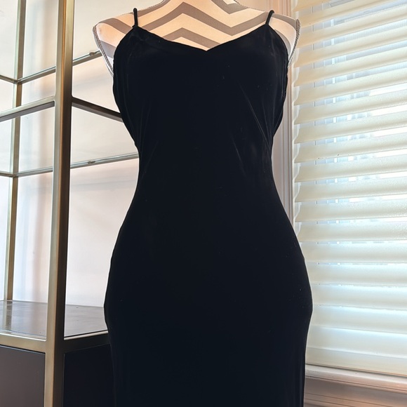 Severin black velvet gown vintage 90s - Picture 3 of 7